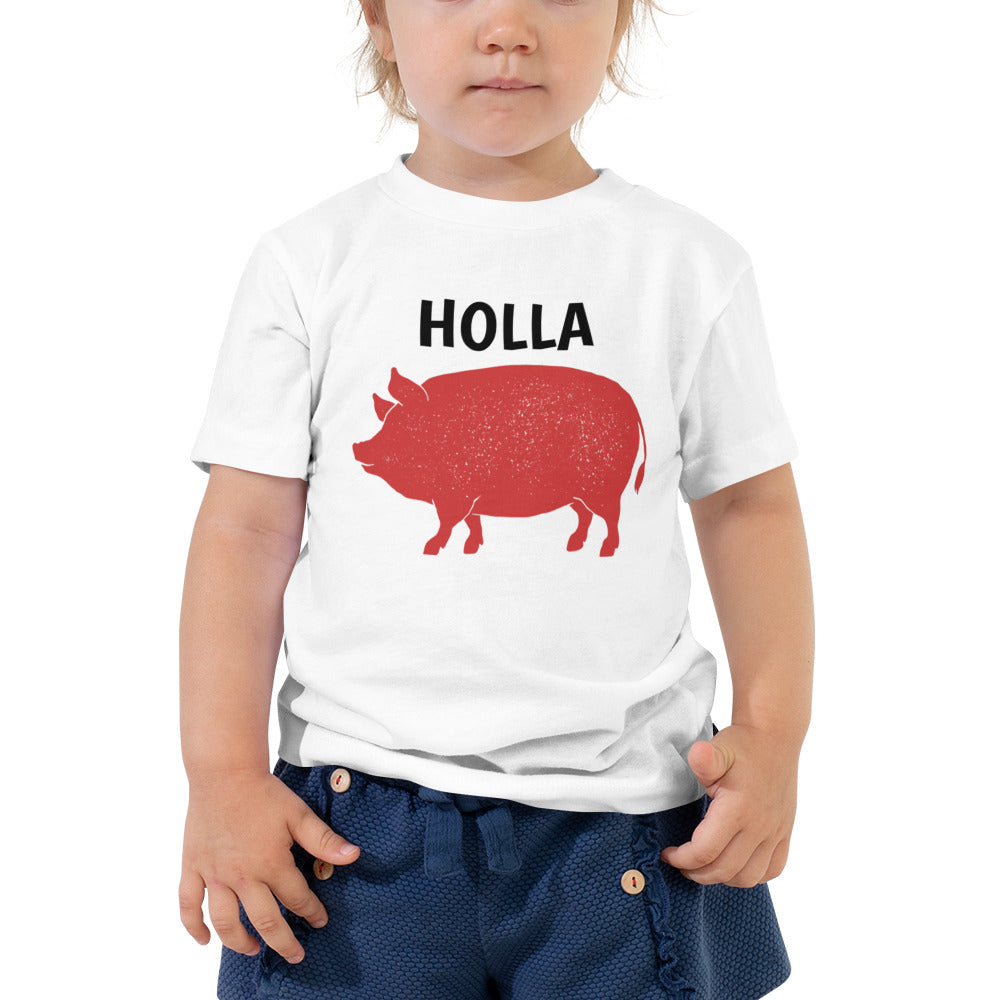 HOLLA Toddler! White Short Sleeve Tee