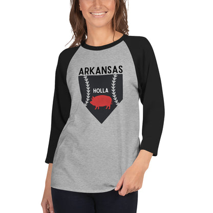 Arkansas Baseball Home Plate Adult Unisex 3/4 sleeve raglan shirt