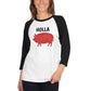 HOLLA Adult! Black or Red, 3/4 sleeve raglan shirt