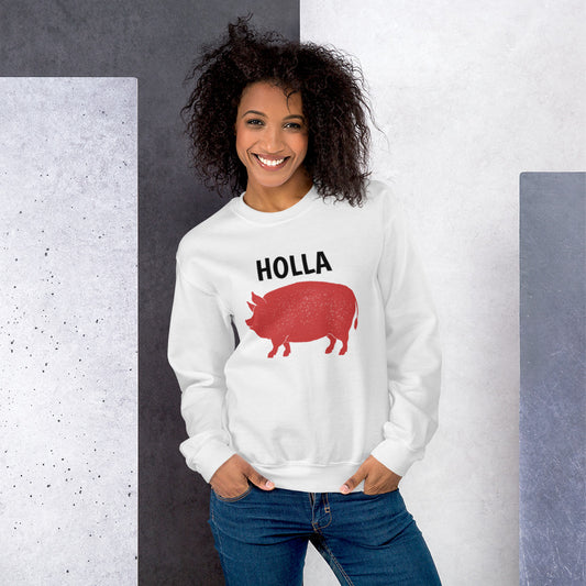 HOLLA Adult! White, Unisex Sweatshirt