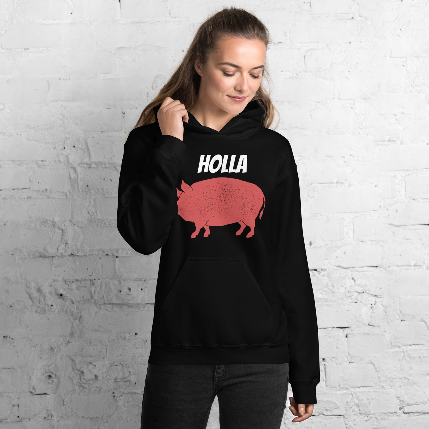 HOLLA Adult! Black Unisex Hoodie