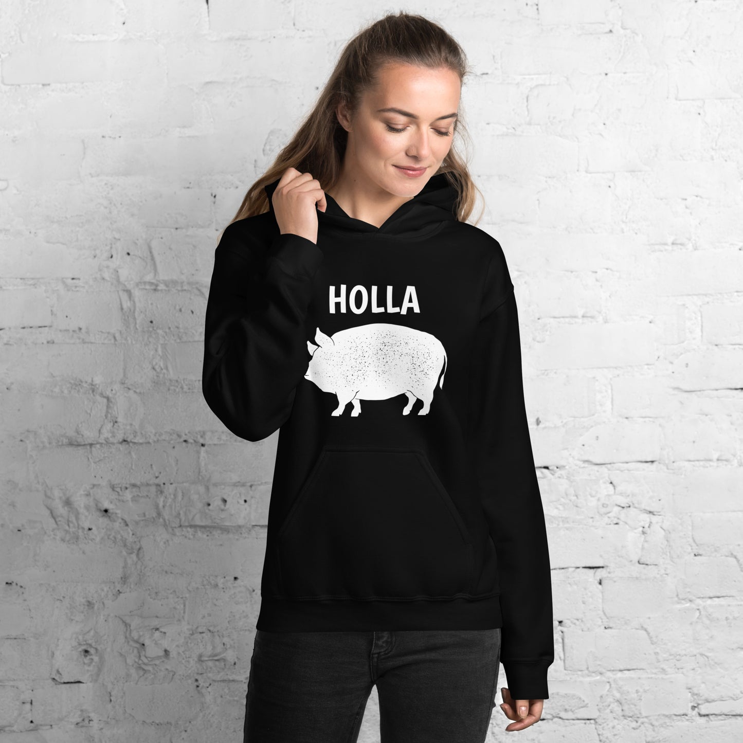 HOLLA Adult! Black or Red, Unisex Hoodie