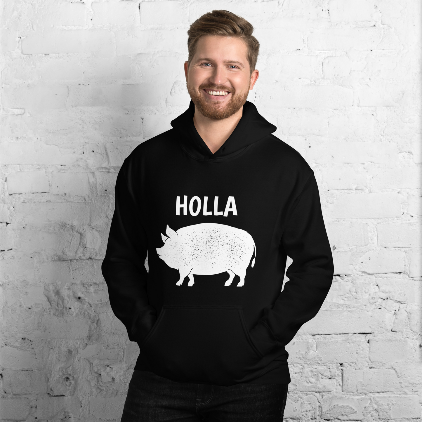 HOLLA Adult! Black or Red, Unisex Hoodie