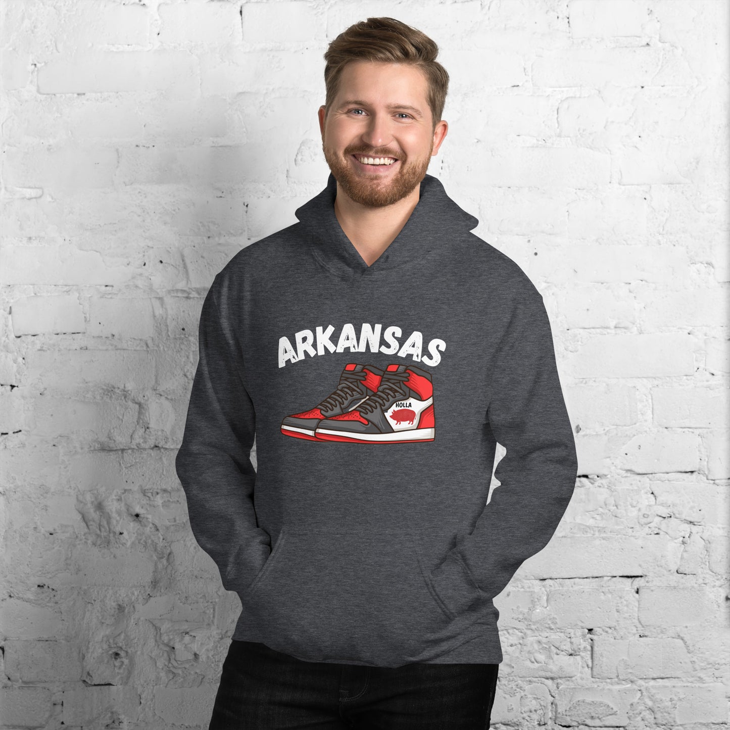 Arkansas Razorback Dark Gray Unisex Hoodie