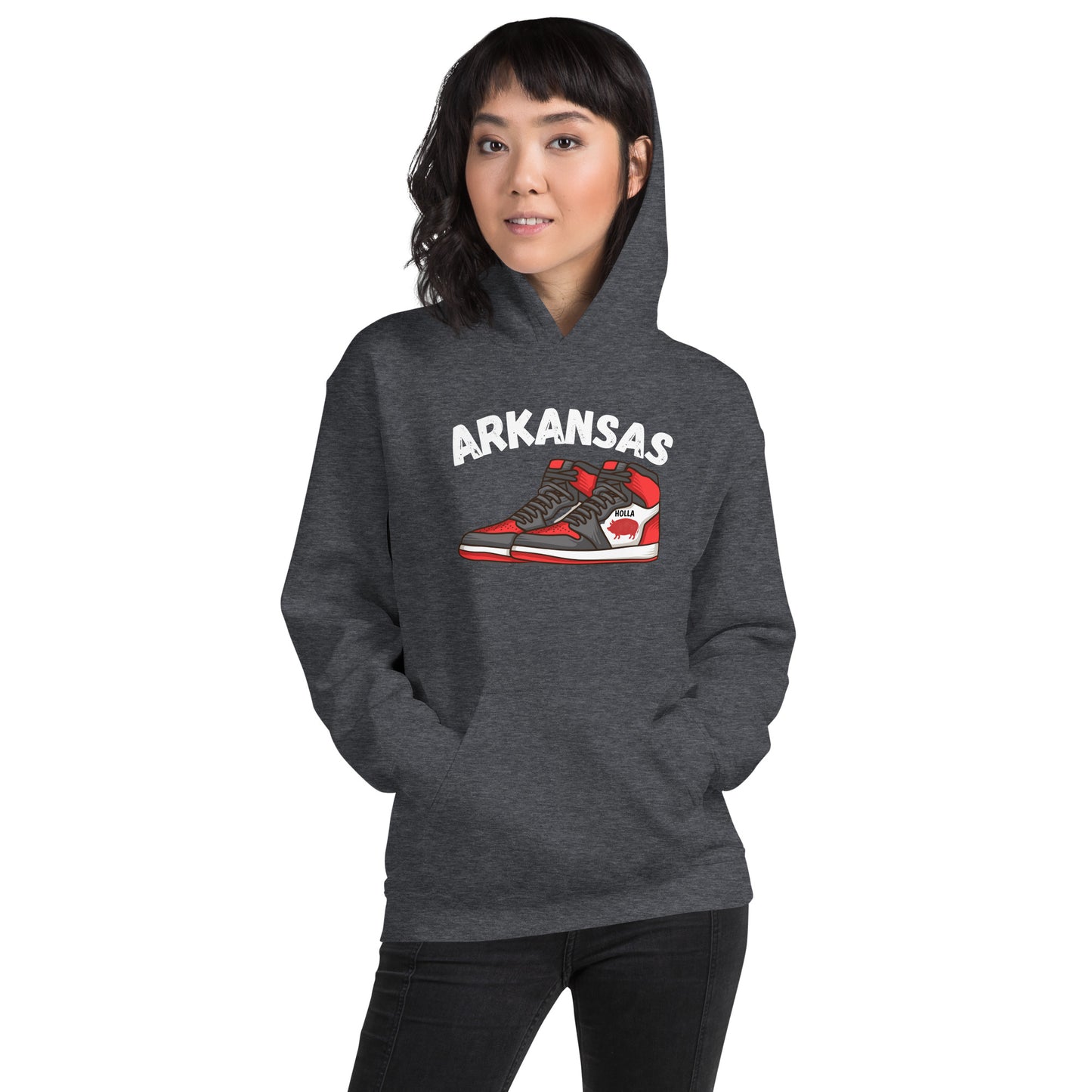 Arkansas Razorback Dark Gray Unisex Hoodie