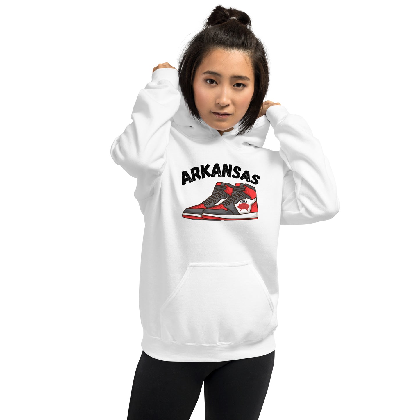 Arkansas Razorback White Unisex Hoodie