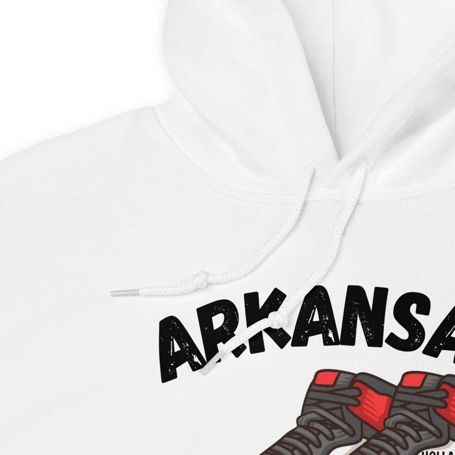 Arkansas Razorback White Unisex Hoodie