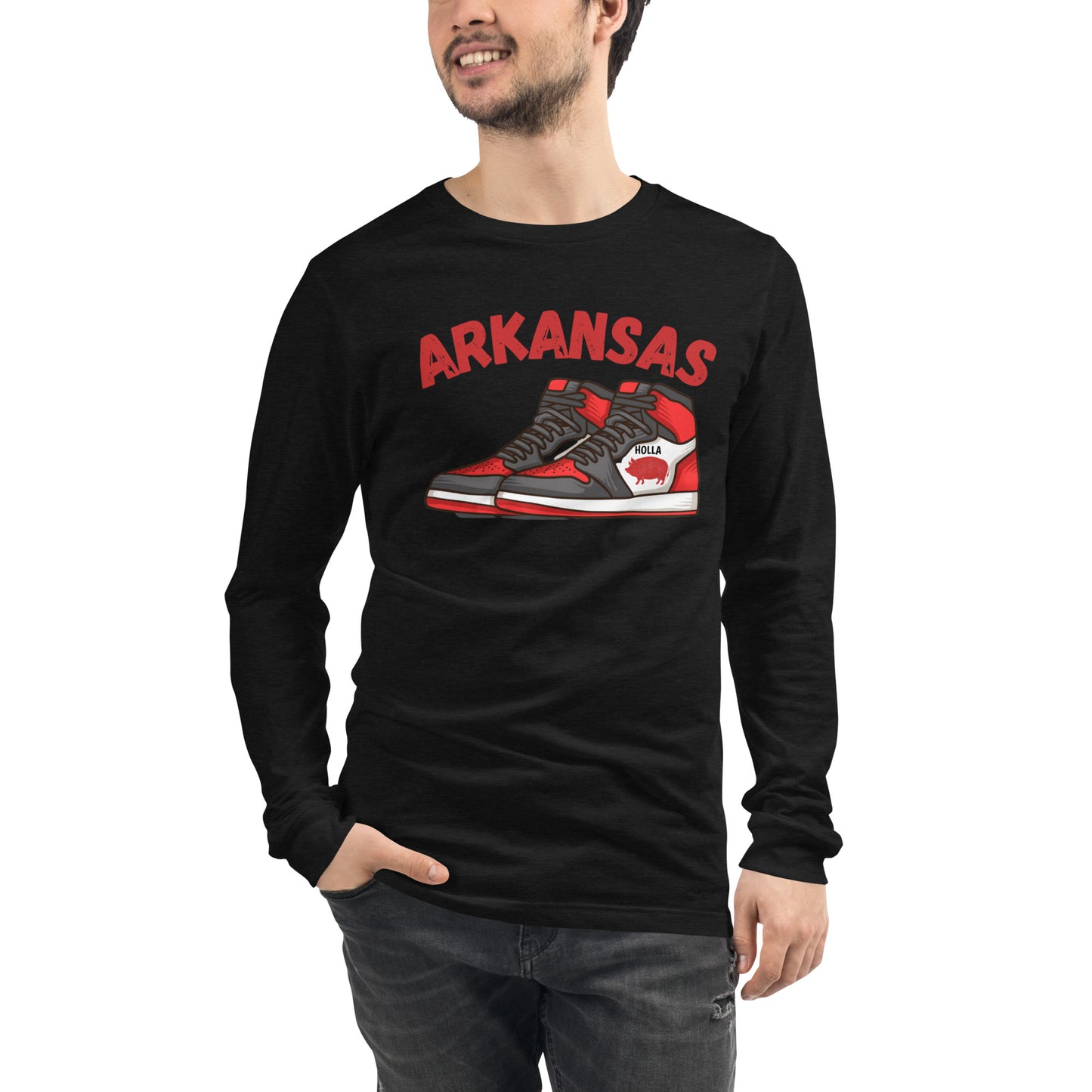 Arkansas Basketball Black Unisex Long Sleeve Tee