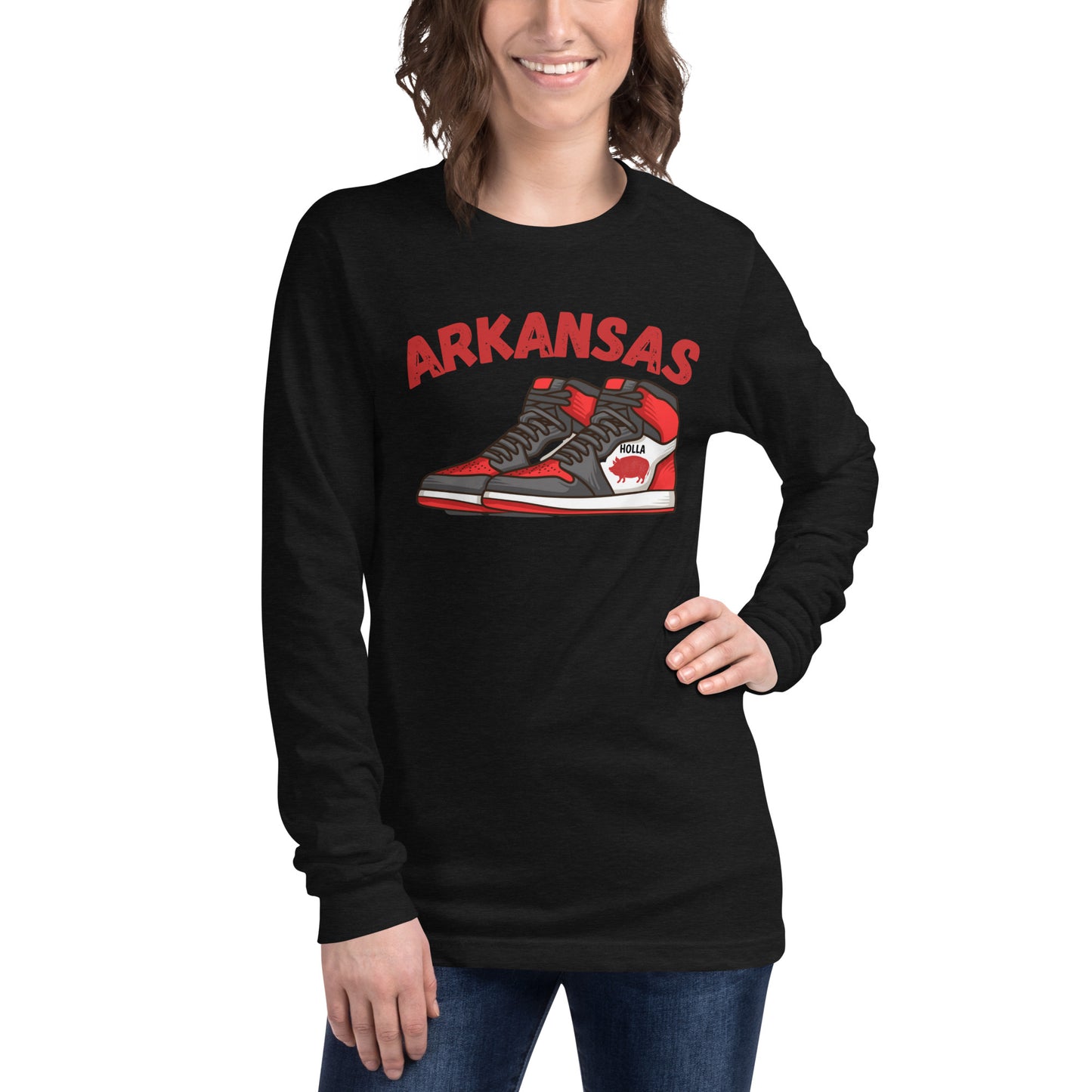 Arkansas Basketball Black Unisex Long Sleeve Tee