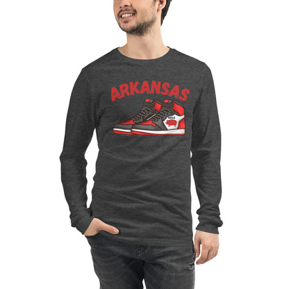 Arkansas Basketball Gray Unisex Long Sleeve Tee