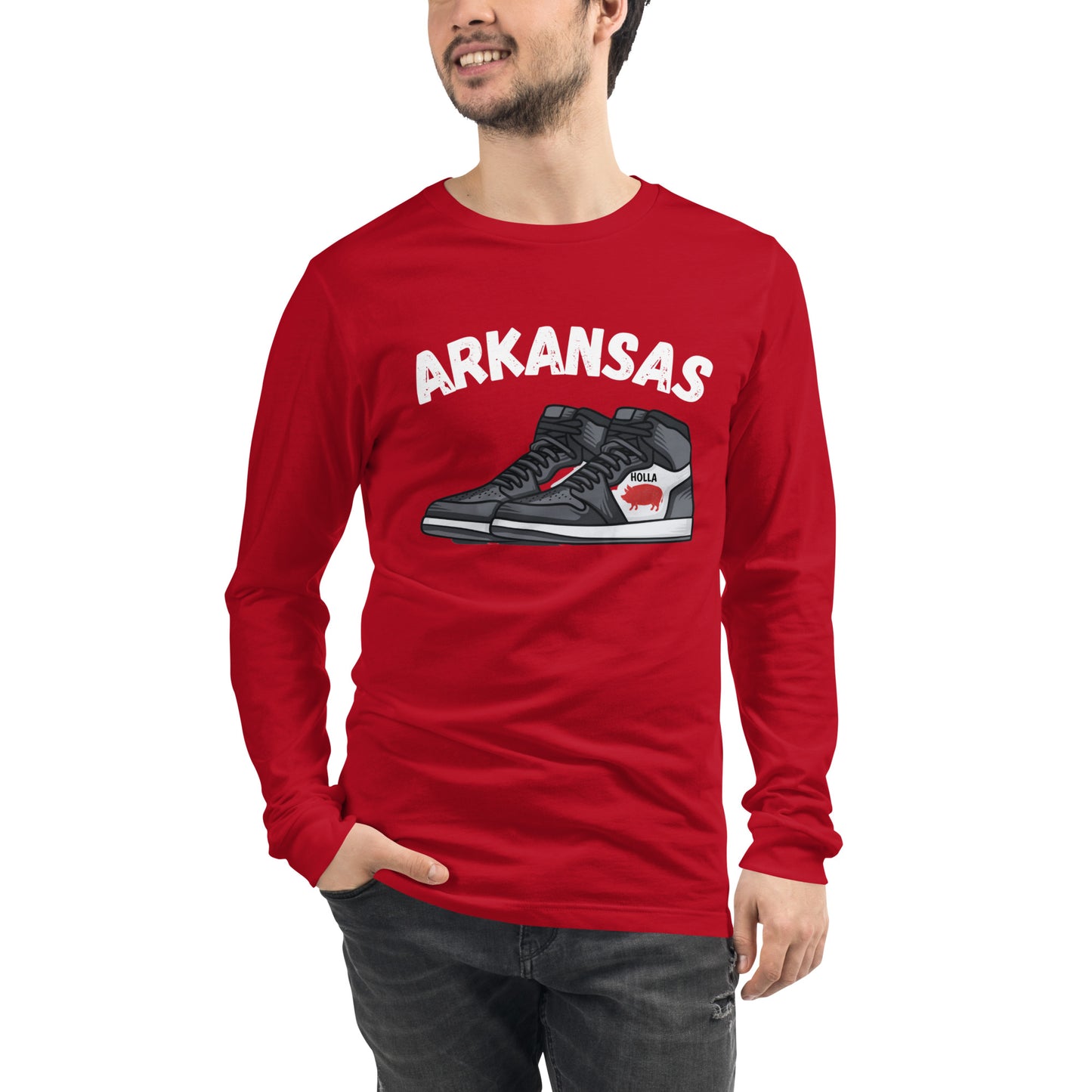 Arkansas Razorbacks Red Unisex Long Sleeve Tee