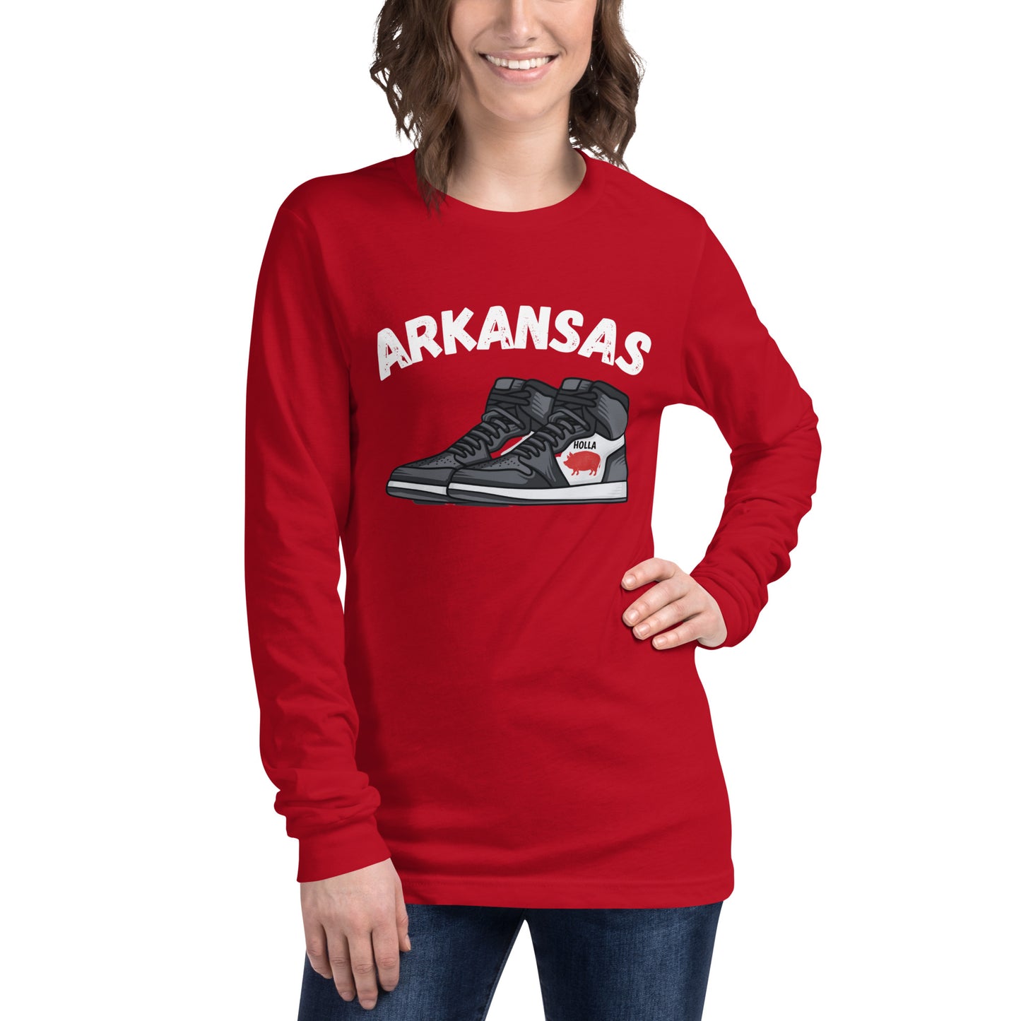 Arkansas Razorbacks Red Unisex Long Sleeve Tee