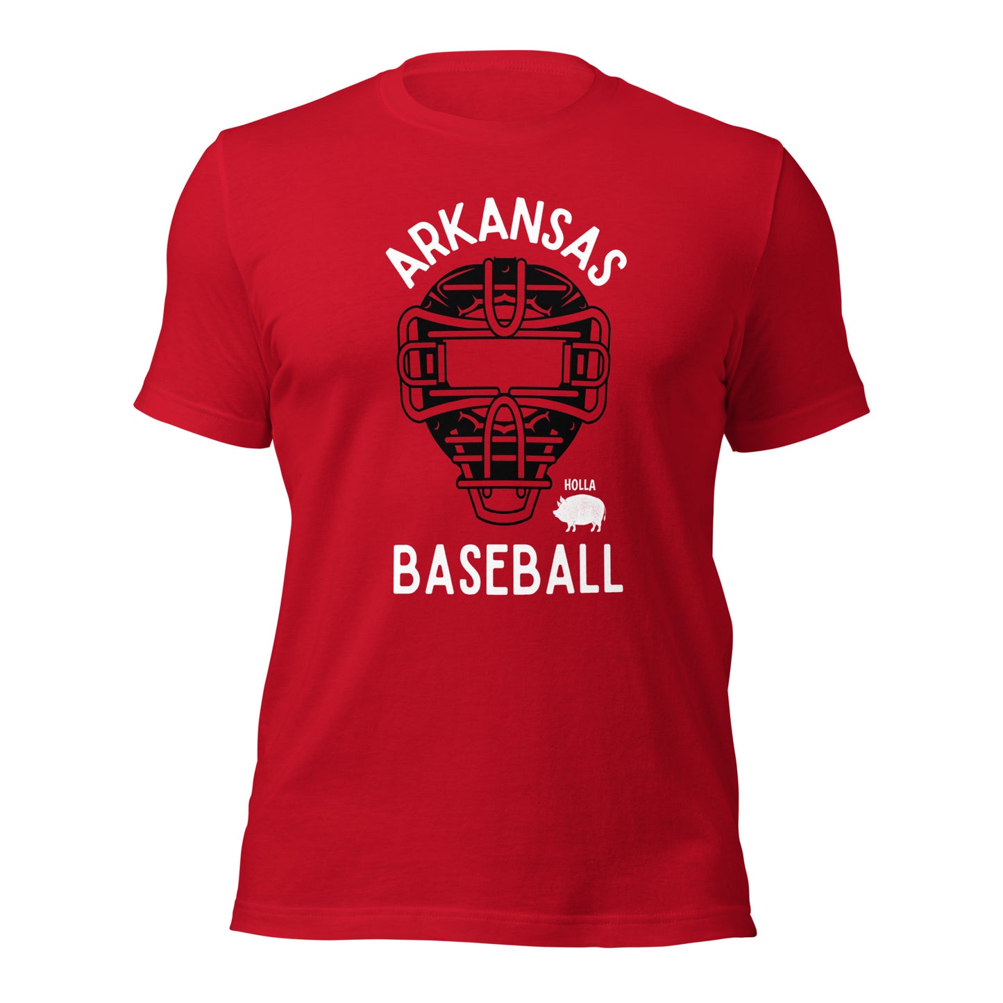 Arkansas Baseball Catcher Mask Red Unisex Tee