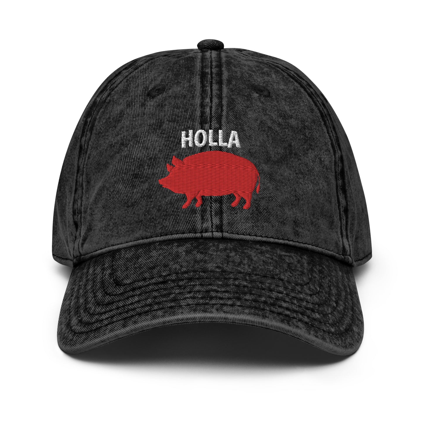 HOLLA Adjustable Baseball Cap! Vintage Black