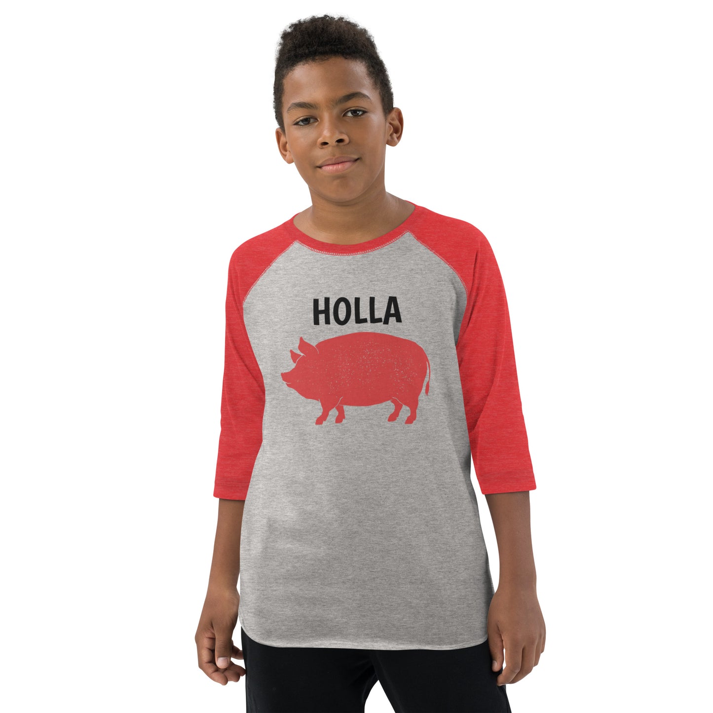 HOLLA Kids! Red/Gray, Youth baseball shirt