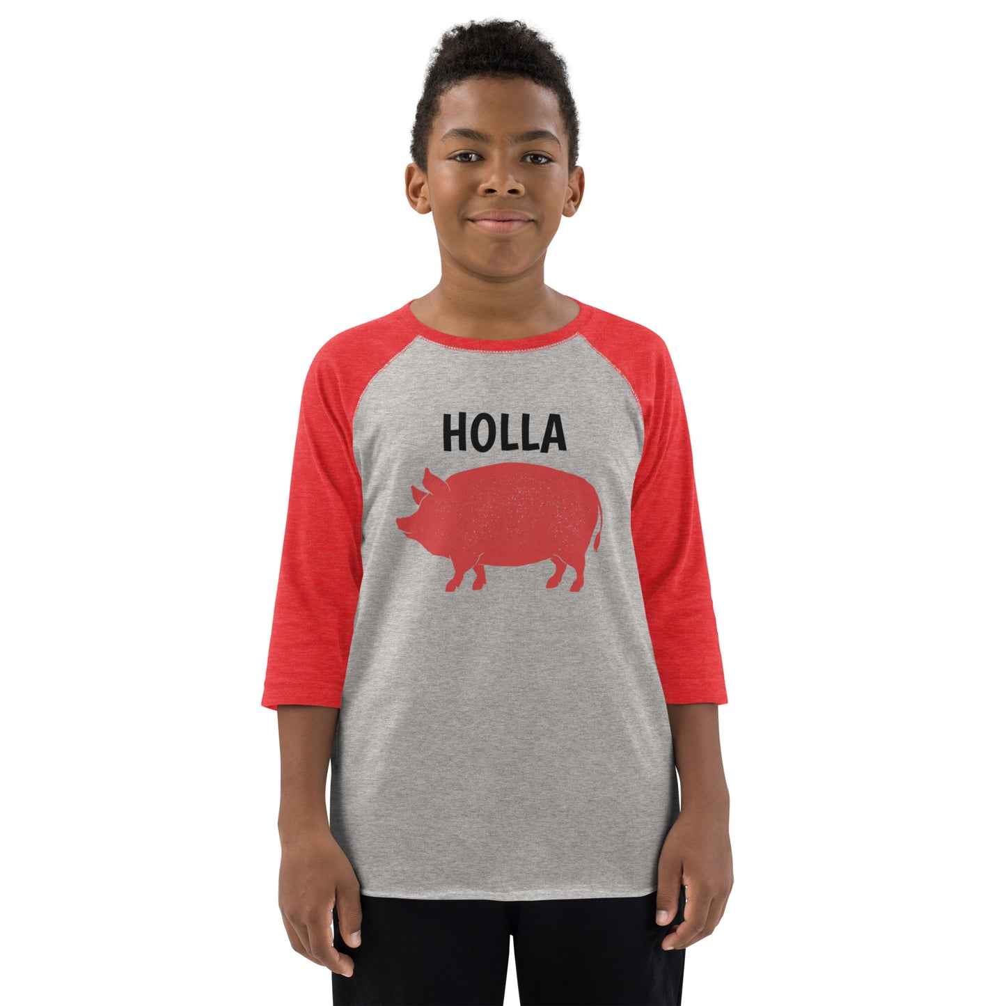 HOLLA Kids! Red/Gray, Youth baseball shirt