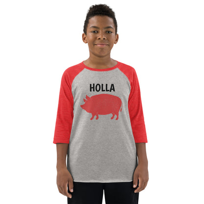 HOLLA Kids! Red/Gray, Youth baseball shirt