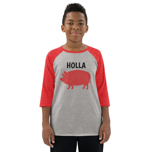 HOLLA Kids! Red/Gray, Youth baseball shirt