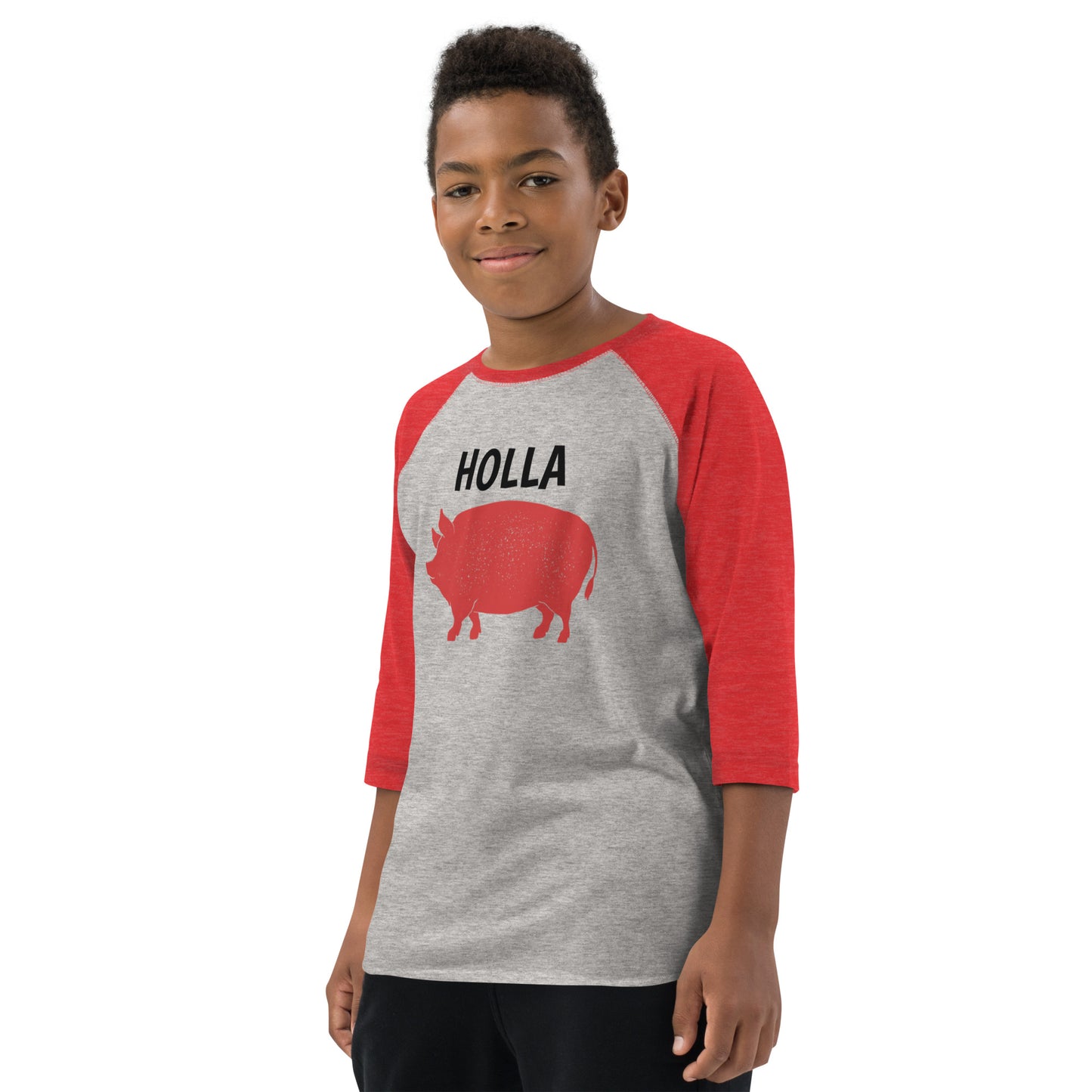 HOLLA Kids! Red/Gray, Youth baseball shirt