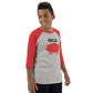 HOLLA Kids! Red/Gray, Youth baseball shirt