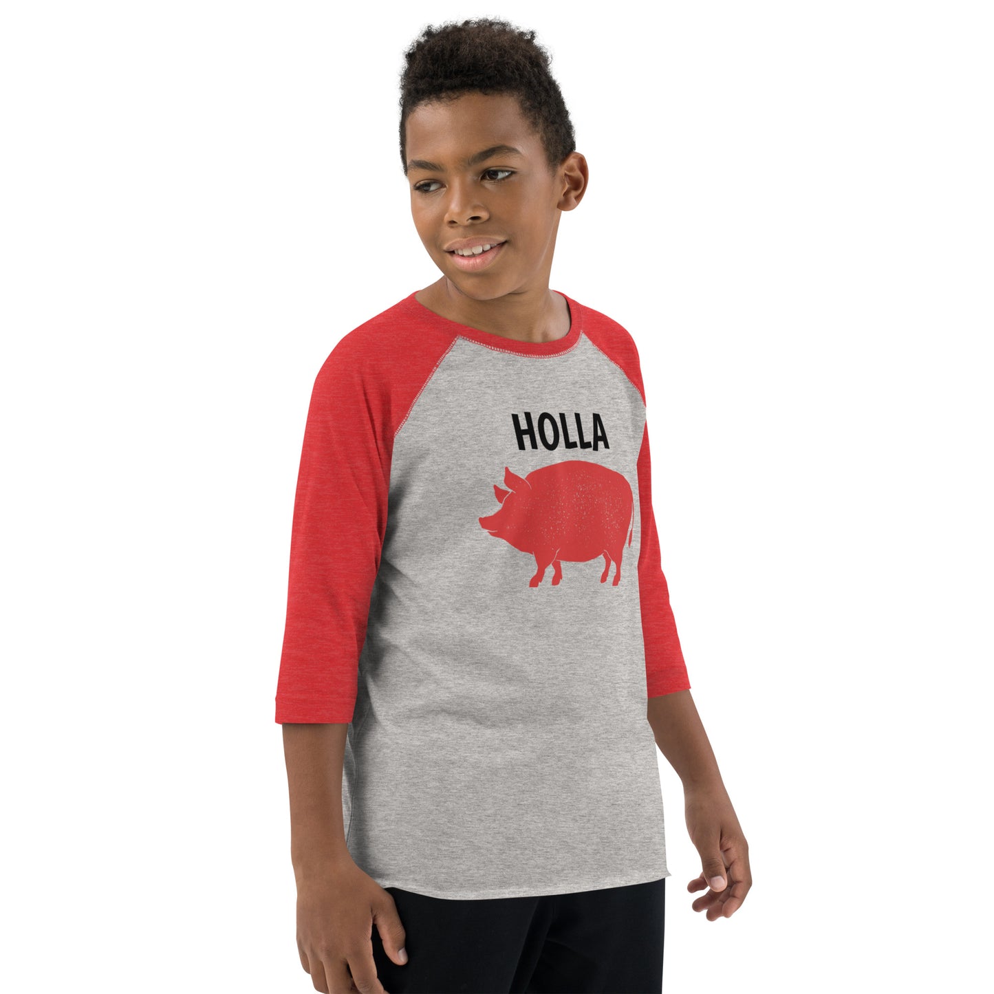 HOLLA Kids! Red/Gray, Youth baseball shirt