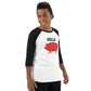 HOLLA Kids! Black/White, Youth baseball shirt