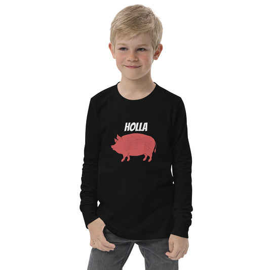 HOLLA Kids! Black, Youth long sleeve tee