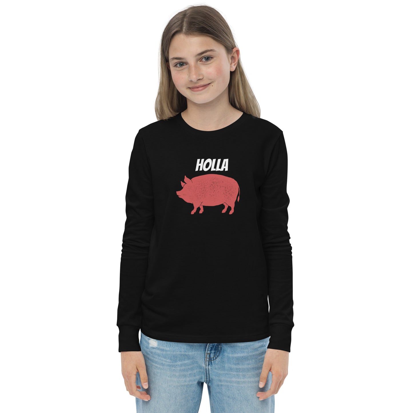 HOLLA Kids! Black, Youth long sleeve tee