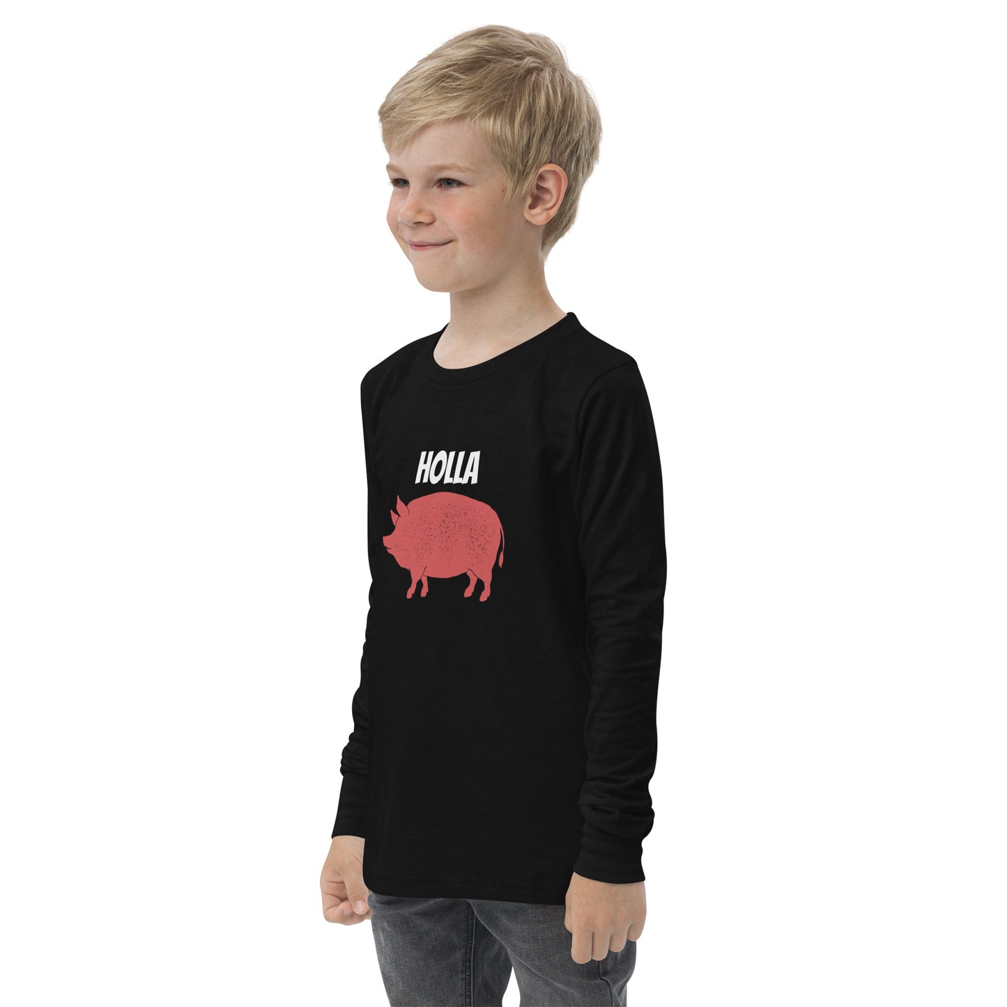 HOLLA Kids! Black, Youth long sleeve tee