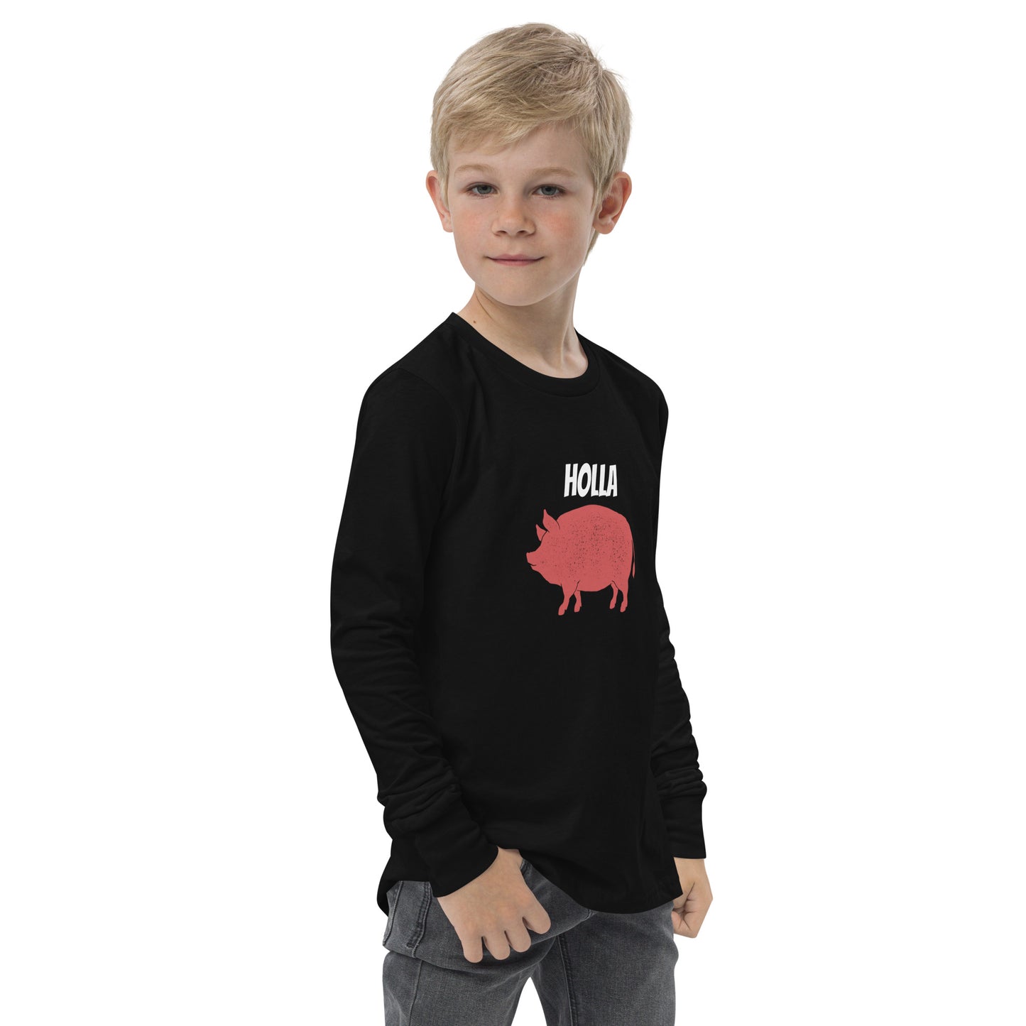 HOLLA Kids! Black, Youth long sleeve tee