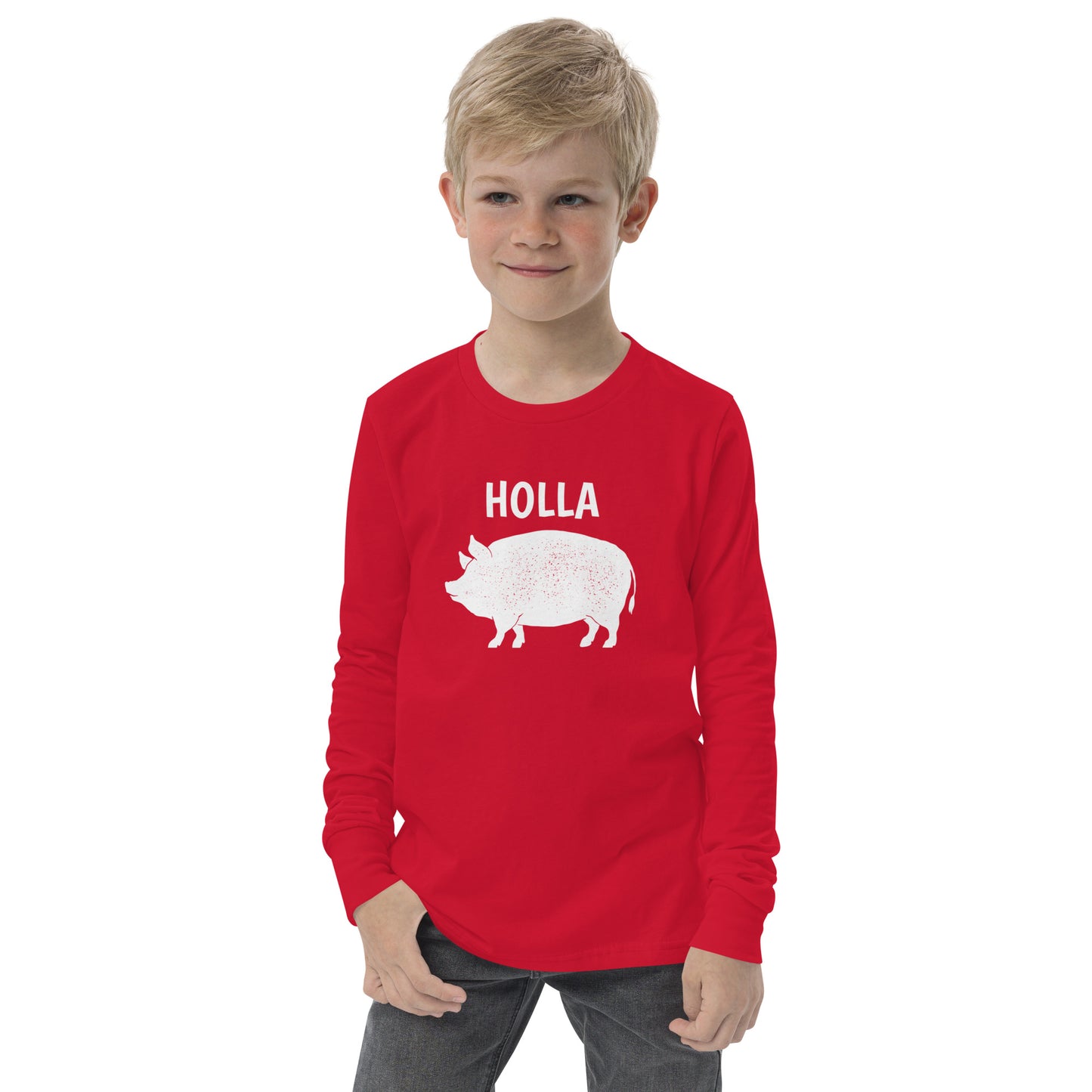 HOLLA Kids! Red, Youth long sleeve tee