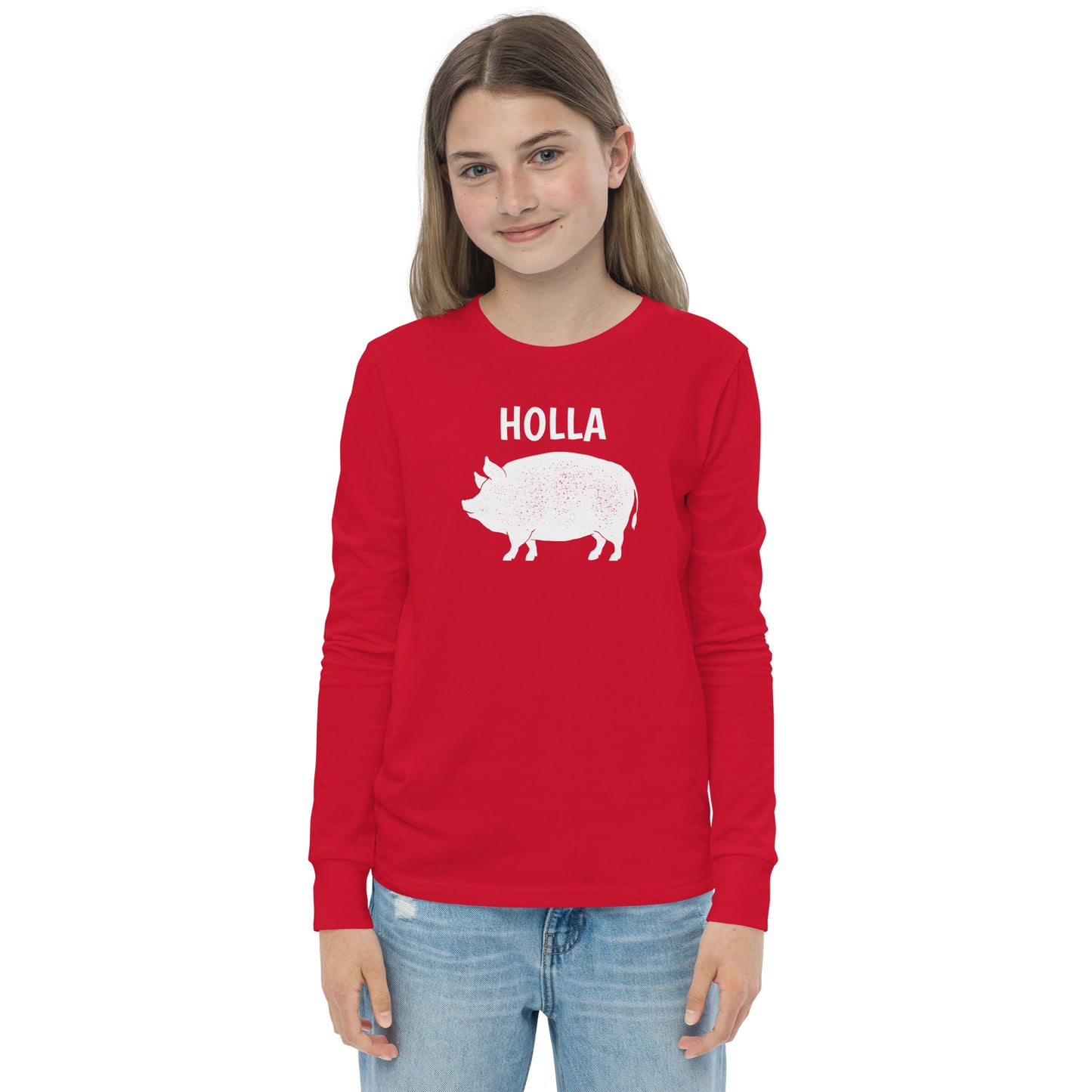 HOLLA Kids! Red, Youth long sleeve tee