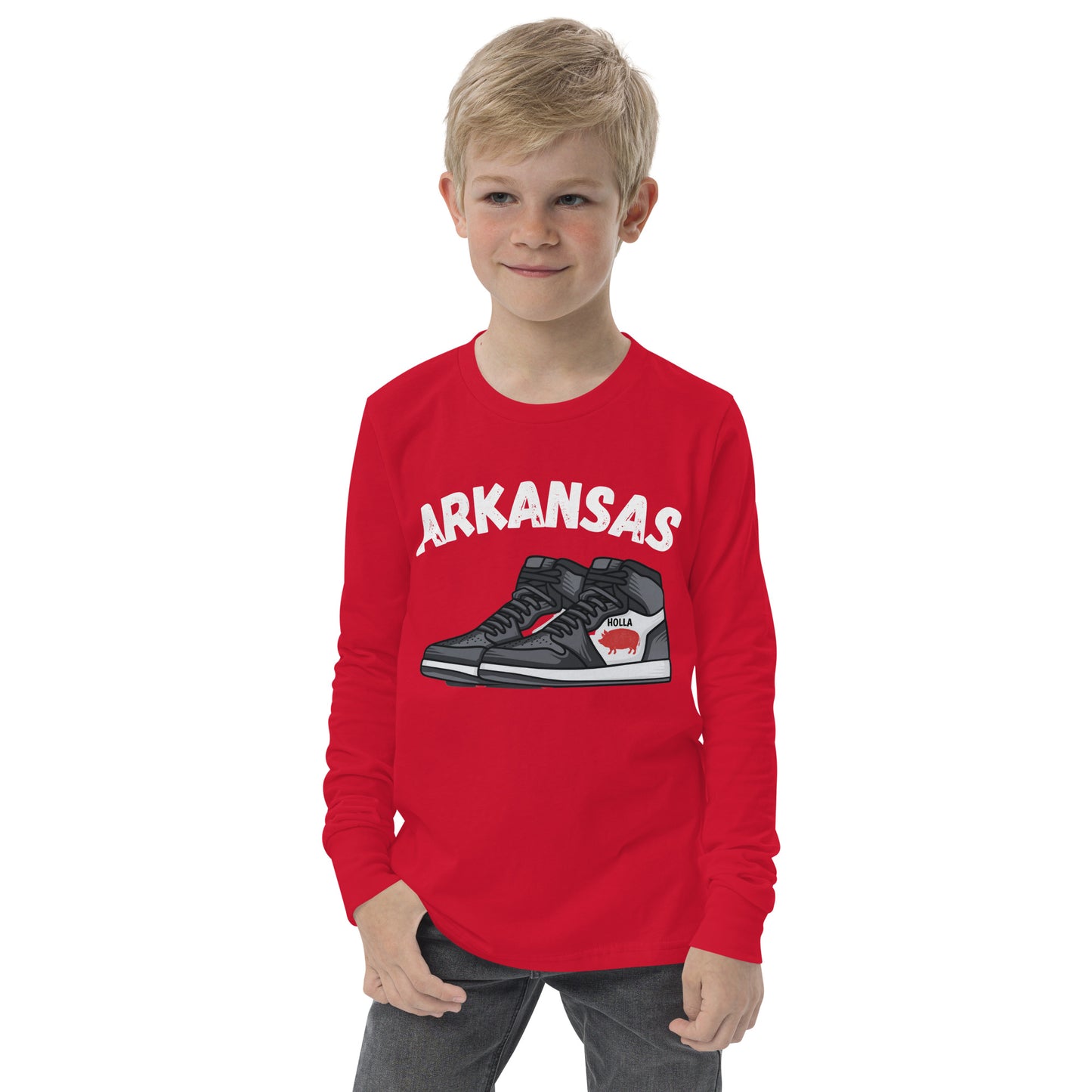 Arkansas Basketball Red Youth Long Sleeve tee