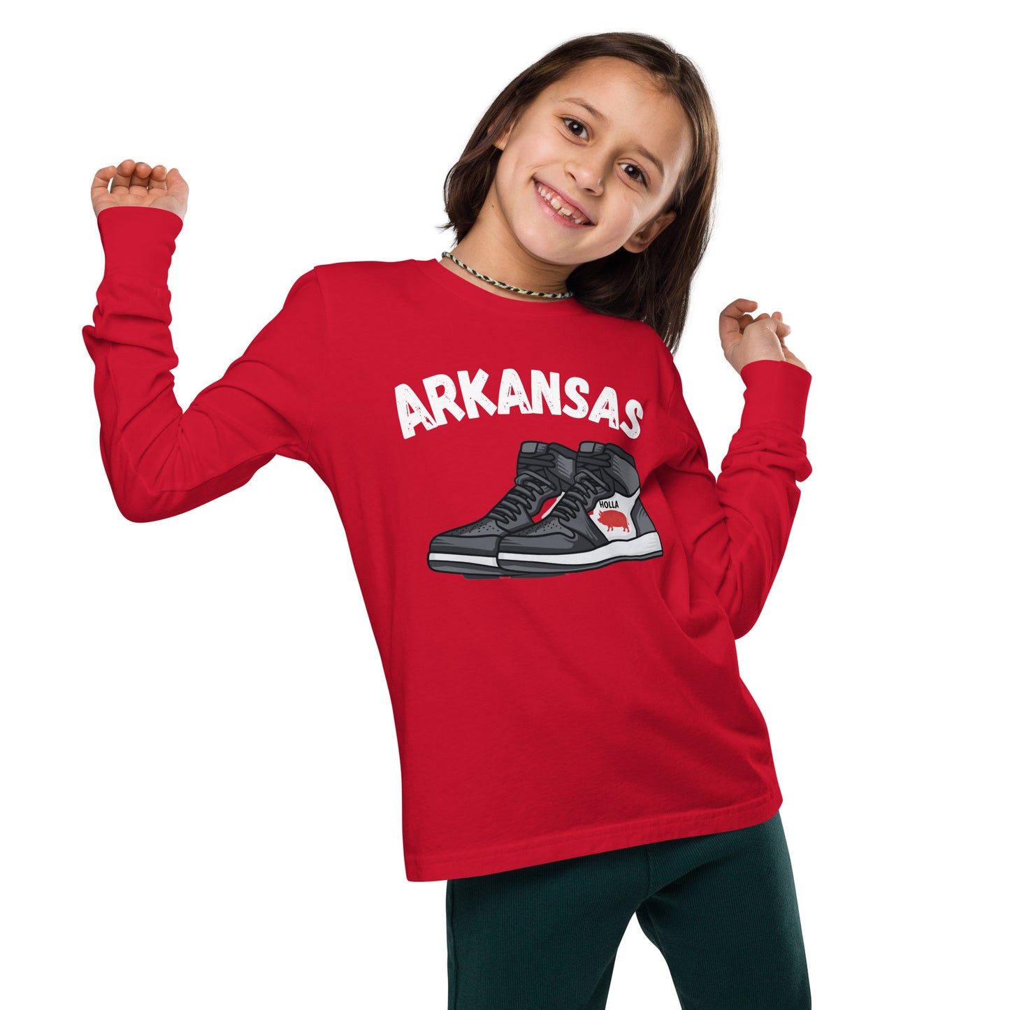 Arkansas Basketball Red Youth Long Sleeve tee