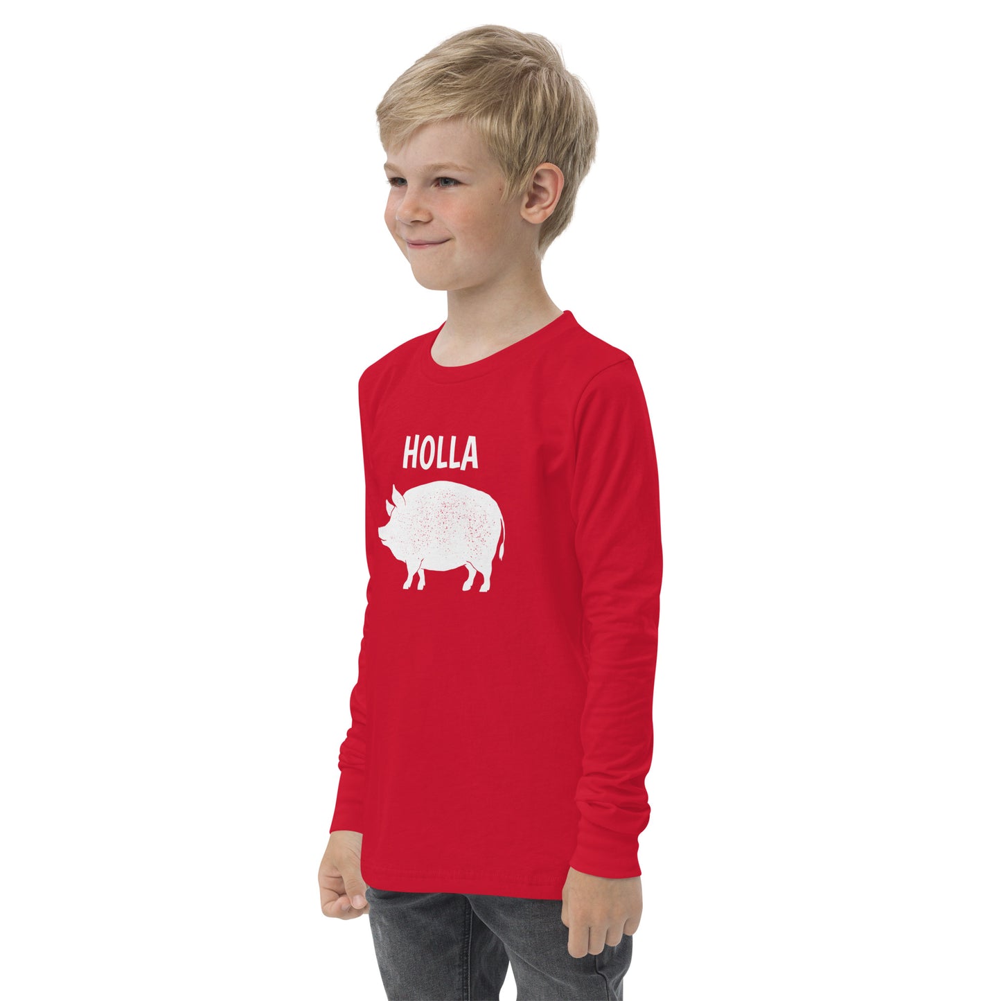 HOLLA Kids! Red, Youth long sleeve tee