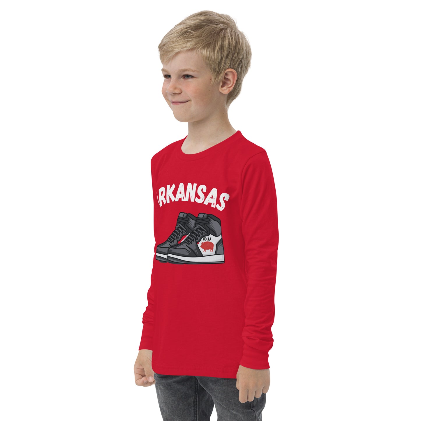 Arkansas Basketball Red Youth Long Sleeve tee