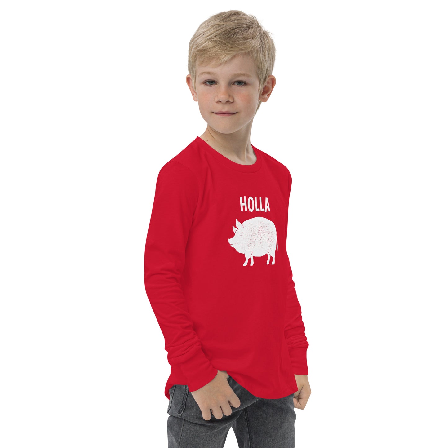 HOLLA Kids! Red, Youth long sleeve tee