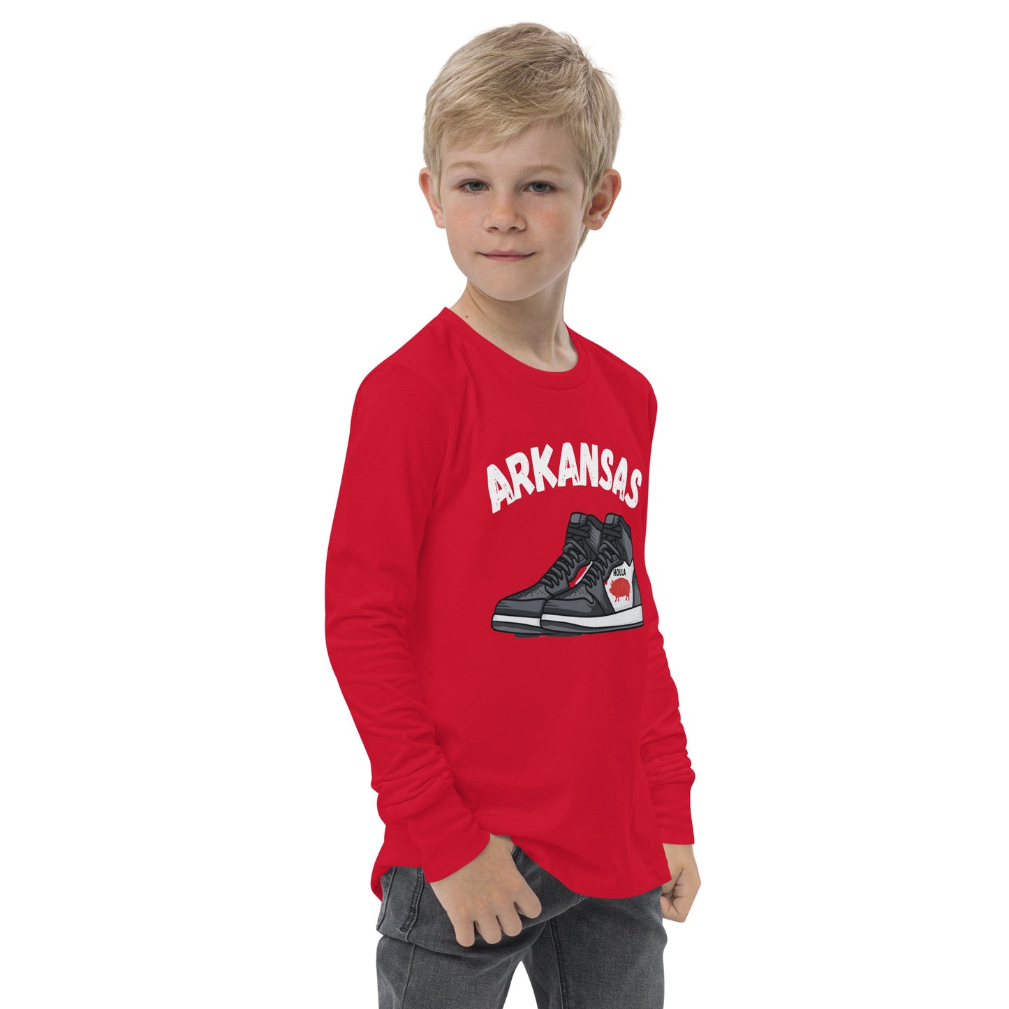 Arkansas Basketball Red Youth Long Sleeve tee