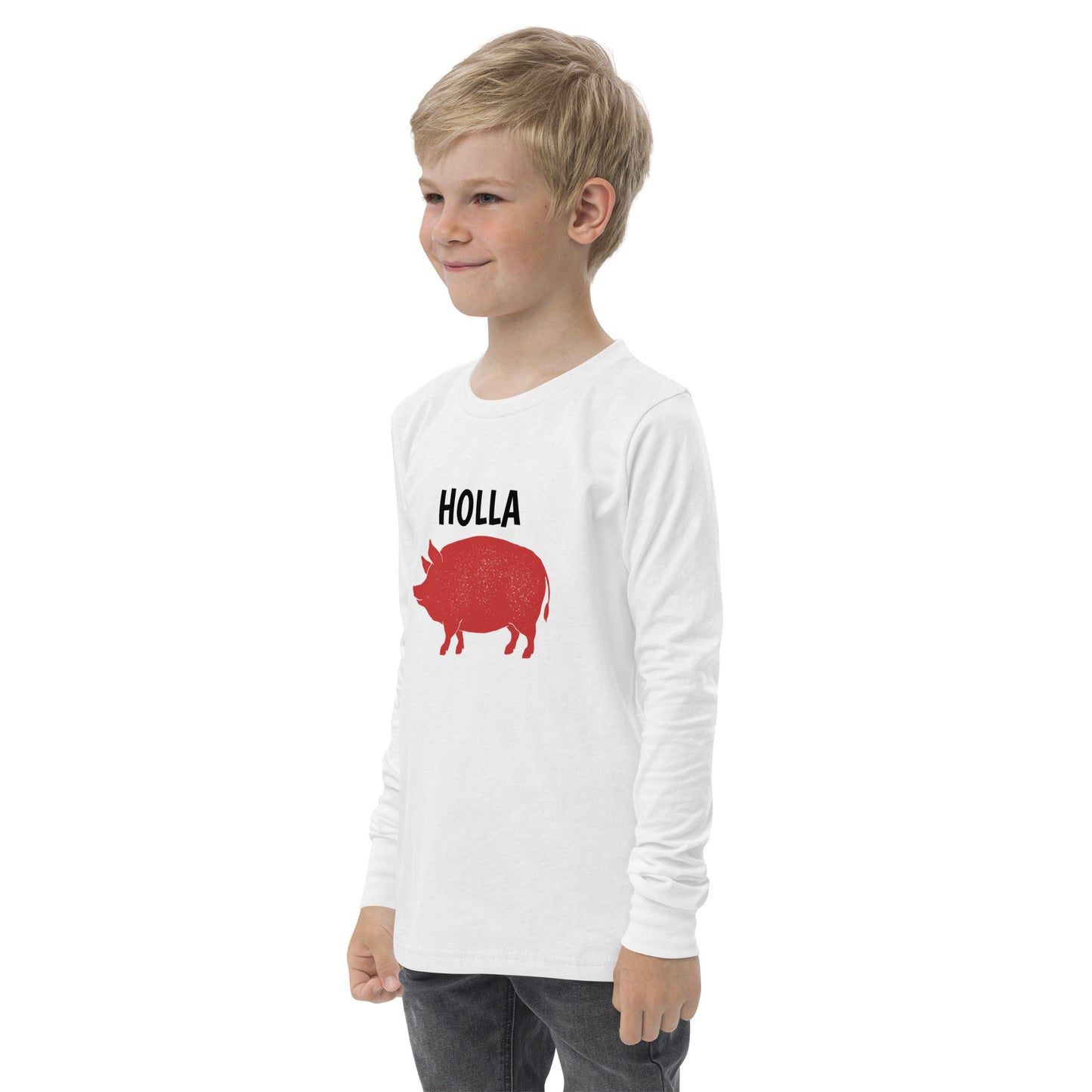 HOLLA Kids! White, Youth long sleeve tee