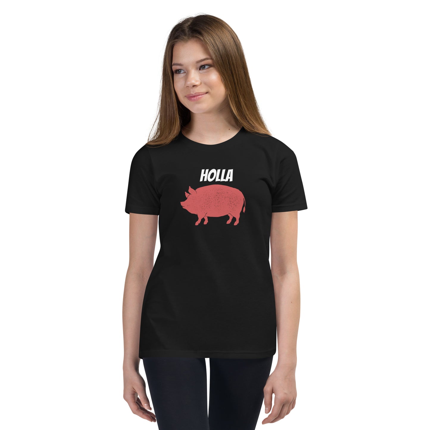 HOLLA Kids! Black, Youth Short Sleeve T-Shirt