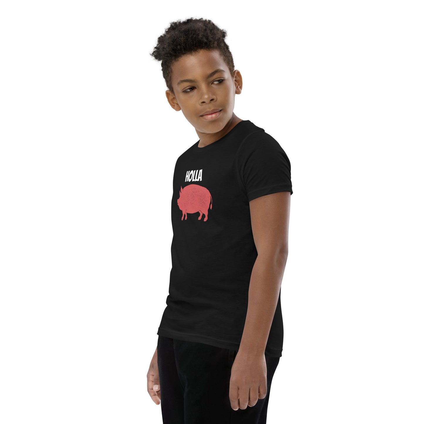 HOLLA Kids! Black, Youth Short Sleeve T-Shirt