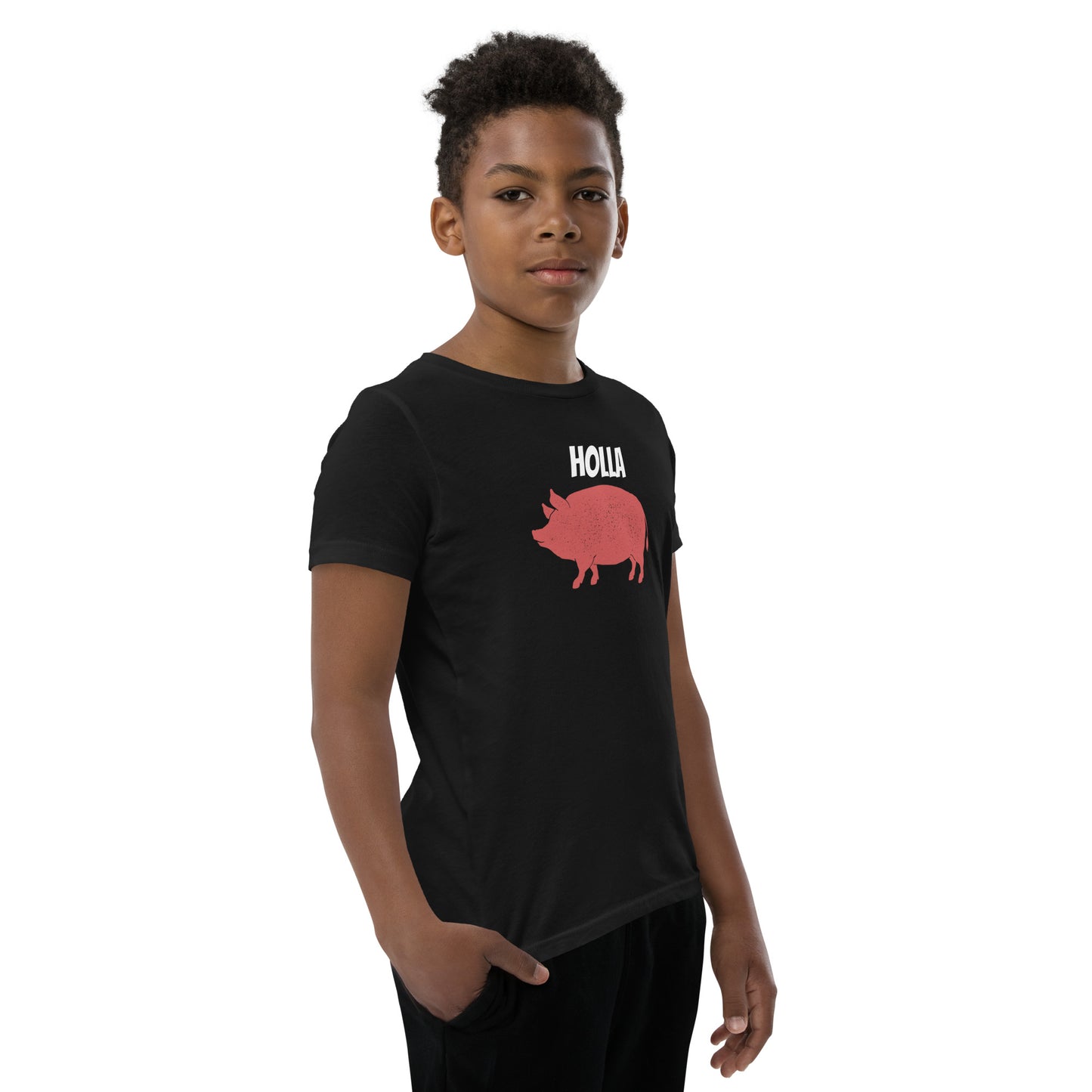 HOLLA Kids! Black, Youth Short Sleeve T-Shirt