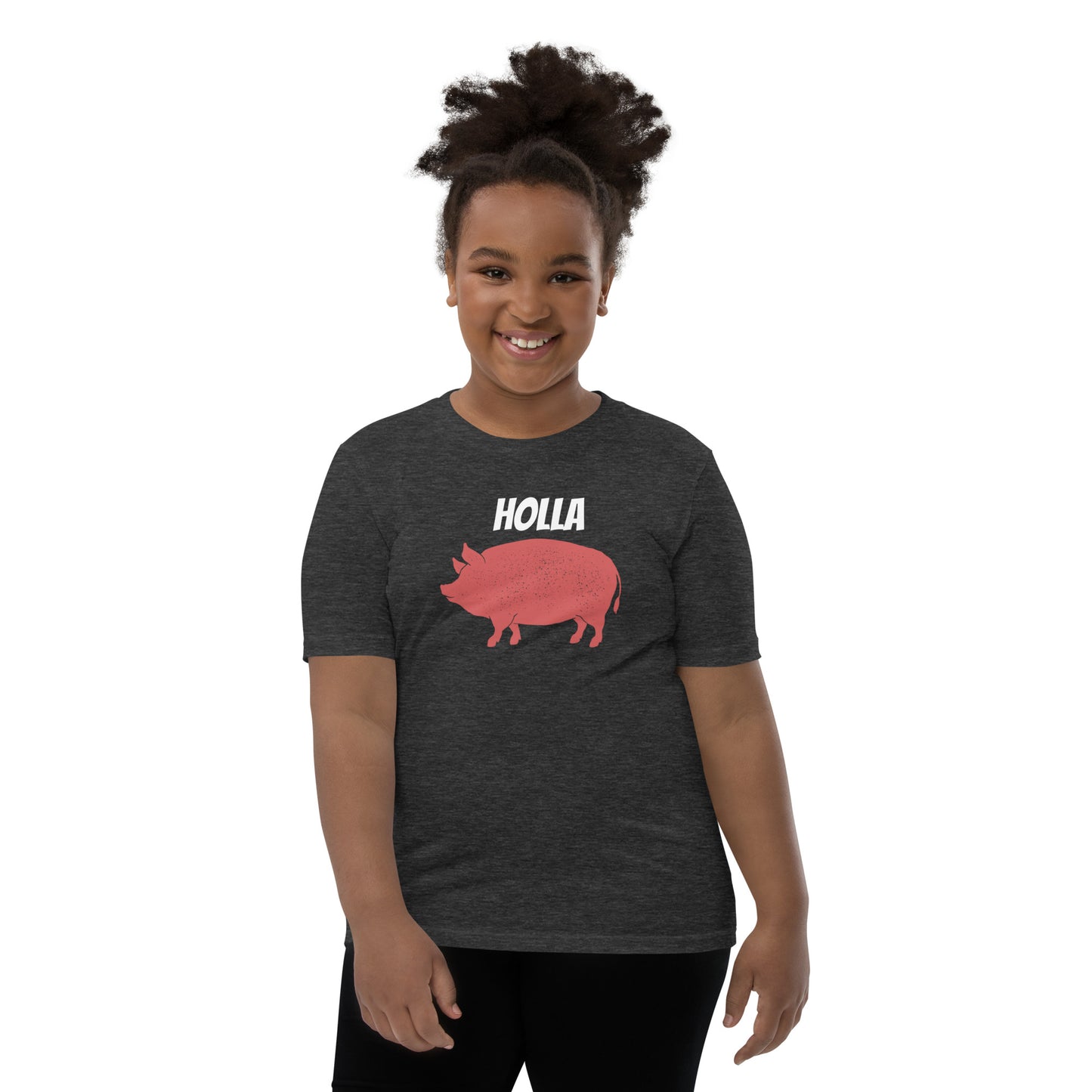 HOLLA Kids! Dark Gray, Youth Short Sleeve T-Shirt