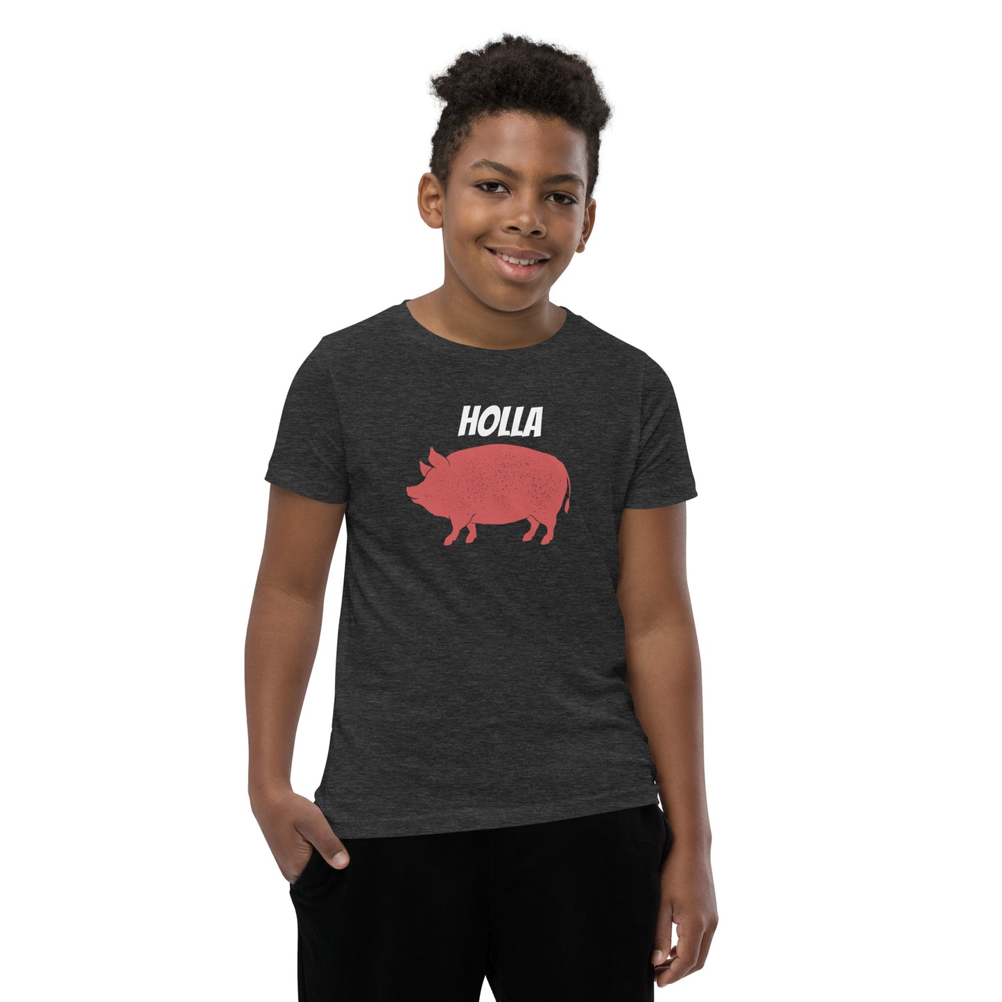 HOLLA Kids! Dark Gray, Youth Short Sleeve T-Shirt